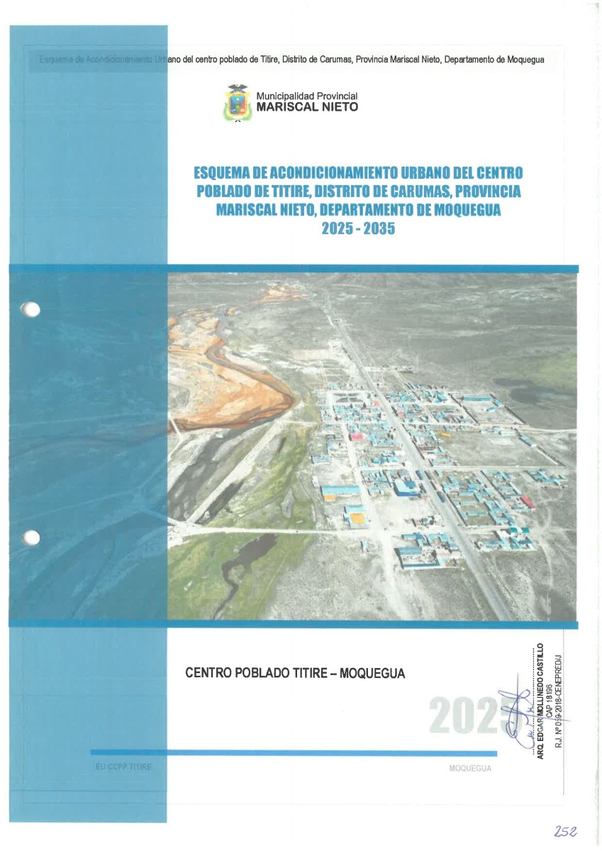ESQUEMA DE ACONDICIONAMIENTO URBANO DEL CENTRO POBLADO DE TITIRE, DISTRITO DE CARUMAS, PROVINCIA MARISCAL NIETO, DEPARTAMENTO DE MOQUEGUA 2025-2035